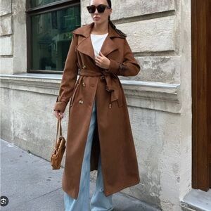 Brown Suede Trench Coat